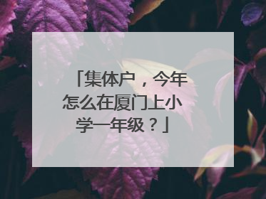 集体户，今年怎么在厦门上小学一年级？