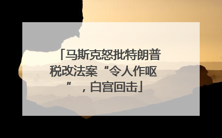 马斯克怒批特朗普税改法案“令人作呕”，白宫回击