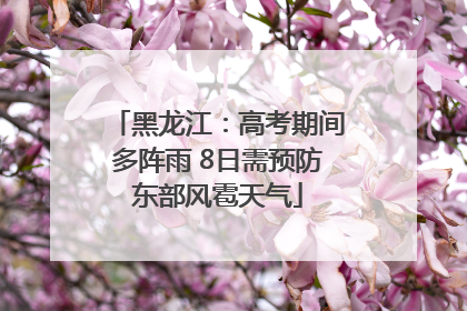 黑龙江：高考期间多阵雨 8日需预防东部风雹天气