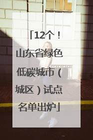 12个！山东省绿色低碳城市（城区）试点名单出炉