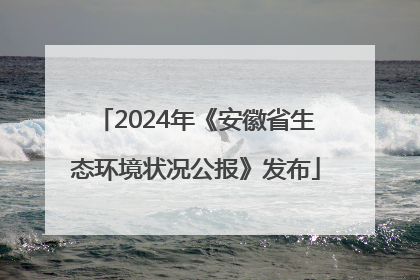 2024年《安徽省生态环境状况公报》发布