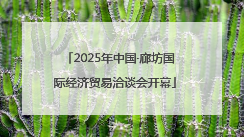 2025年中国·廊坊国际经济贸易洽谈会开幕