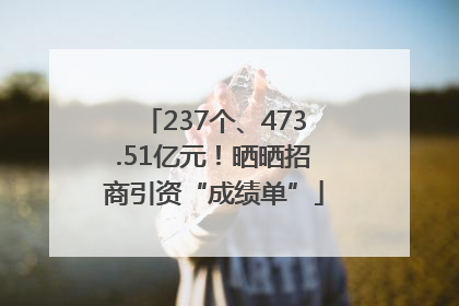 237个、473.51亿元！晒晒招商引资“成绩单”