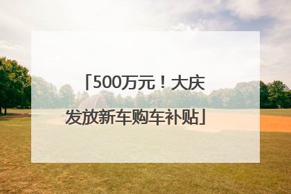 500万元！大庆发放新车购车补贴