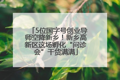 5位国字号创业导师空降新乡！新乡高新区这场孵化“问诊会”干货满满