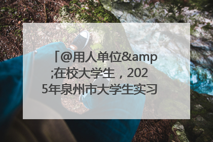 @用人单位&在校大学生，2025年泉州市大学生实习“扬帆计划”来啦！
