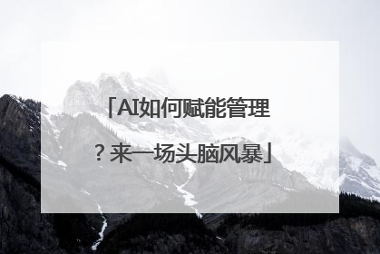 AI如何赋能管理？来一场头脑风暴